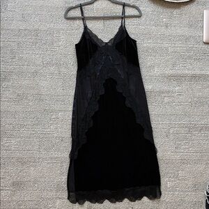 H&M Black Lace-Trim Slip Dress